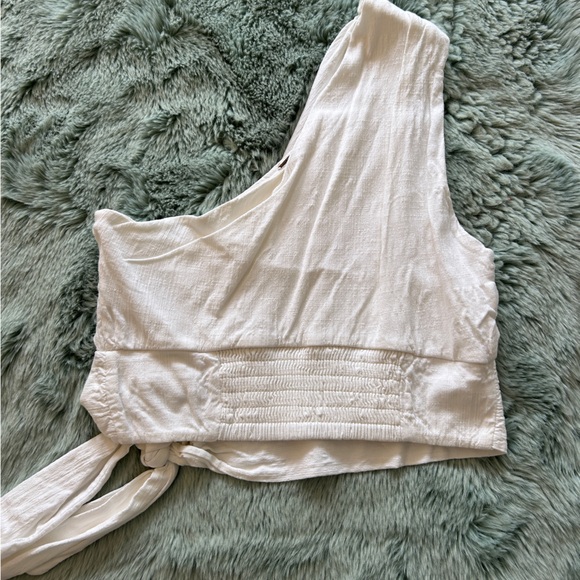 Elegant White One-Shoulder Free People Top - Picture 2 of 3